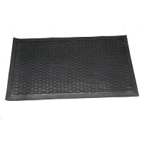 Indoor/Outdoor Hose-Wash Ribbed Design Non-Slip Rubber 2X3 Modern Entryway Mat For Entryway  Patio  Backyard  Garage  24