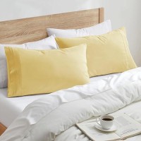 Nestl Light Yellow Pillow Cases Queen Size Set Of 2 Soft Queen Pillow Case 1800 Microfiber Queen Pillow Cases 2 Pillowcases Q