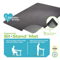 Deflecto Ergonomic Sit and Stand Black Chair Mat Low Pile Carpet and Hard Floors Rectangle 46 x 60 Black