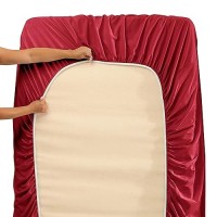 Nestl Rv Short Queen Sheets Set 4 Piece Bed Sheets For Rv Queen Size Bed Double Brushed Rv Size Sheets Hotel Luxury Burgundy