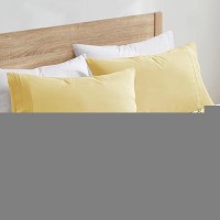 Nestl Light Yellow King Pillow Cases 2 Soft King Size Pillow Case 1800 Brushed Microfiber Pillowcases Envelope Closure Pillo