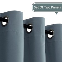 Hversailtex Elegant Thermal Insulated Blackout Curtains Nickel Grommet Window Drapes For Living Roombedroom Stone Blue 5