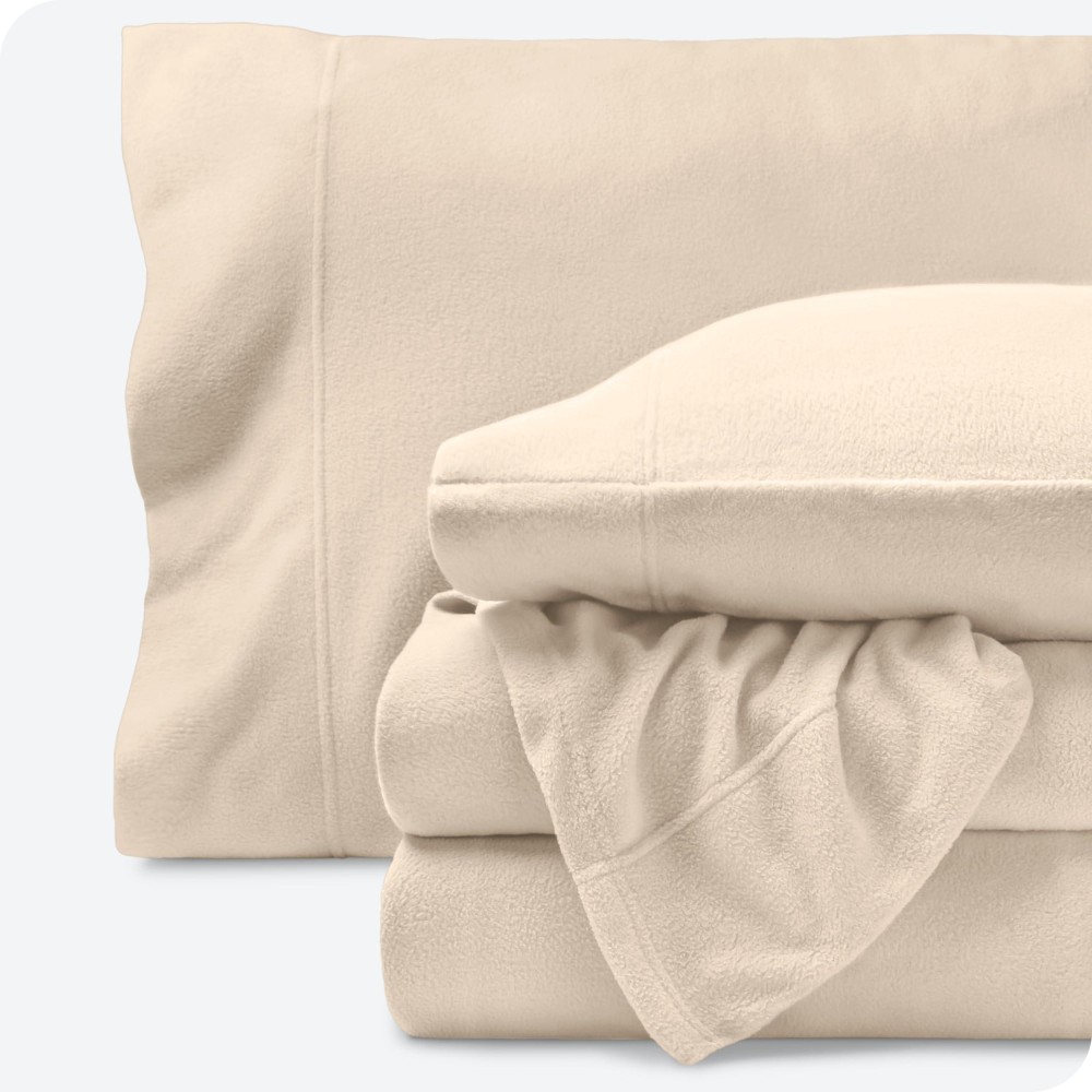 Bare Home Super Soft Fleece Sheet Set Split King Size Extra Plush Polar Fleece Nopilling Bed Sheets All Season Cozy Warm