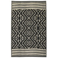 Fab Habitat Outdoor Rug Waterproof Fade Resistant Creasefree Premium Recycled Plastic Tribal Boho Neutral Large Patio