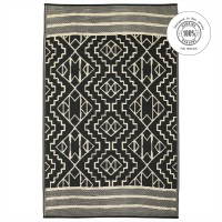 Fab Habitat Outdoor Rug Waterproof Fade Resistant Creasefree Premium Recycled Plastic Tribal Boho Neutral Large Patio