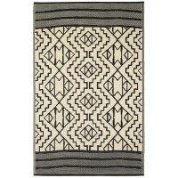 Fab Habitat Outdoor Rug Waterproof Fade Resistant Creasefree Premium Recycled Plastic Tribal Boho Neutral Large Patio