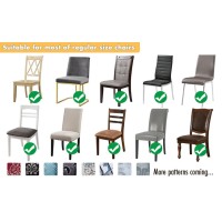 Soulfeel 6 X Soft Spandex Fit Stretch Short Dining Room Chair Covers With Printed Pattern, Banquet Chair Seat Protector Slipcover For Home Party Hotel Wedding Ceremony (Style 5)