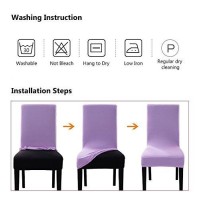 Soulfeel 6 X Soft Spandex Fit Stretch Short Dining Room Chair Covers With Printed Pattern, Banquet Chair Seat Protector Slipcover For Home Party Hotel Wedding Ceremony (Style 5)