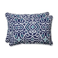 Pillow Perfect Damask Indooroutdoor Accent Throw Pillow Plush Fill Weather And Fade Resistant Large Lumbar 165 X 245