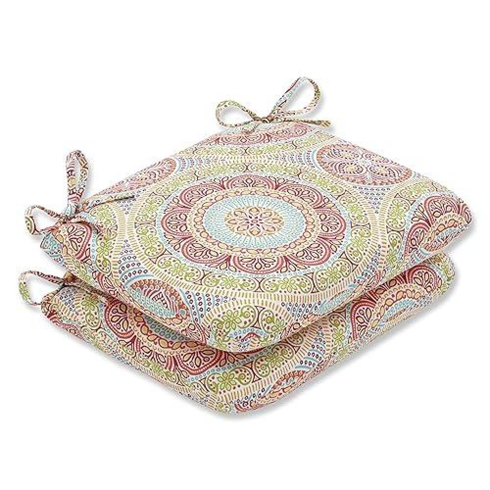 Pillow Perfect 609515 Outdoorindoor Delancey Jubilee Round Corner Seat Cushions 185 X 155 Multicolored 2 Pack