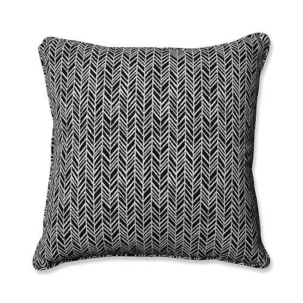 Pillow Perfect Outdoorindoor Pillow Floor 25 X 25 Black Herringbone Night