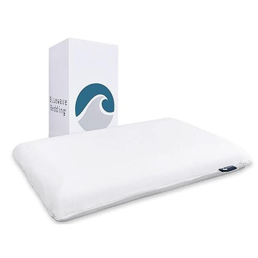 Bluewave Bedding Slim Gel Memory Foam Pillow For Stomach Back And Side Sleepers Therapeutic Design For Spinal Alignment Bett