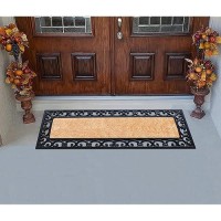 A1Hc Natural Coir And Rubber Large Door Mat 18X48 Thick Durable Doormats For Entrance Heavy Duty Long Lasting Front Door