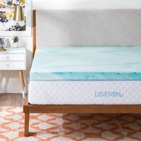 Linenspa 3 Inch Gel Swirl Memory Foam Mattress Topper Cooling Gel Infused Pressure Relieving Certipur Certified Californ