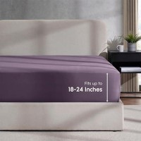 Nestl Purple Twin Fitted Sheet Kids Extra Deep Pocket Fitted Sheet Twin Size 1800 Microfiber Fitted Twin Sheet Only Ultra Sof