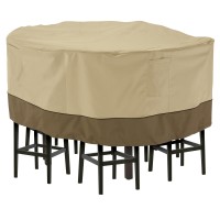 Classic Accessories Veranda Waterresistant 94 Inch Tall Round Patio Table Chair Set Cover Outdoor Table Cover