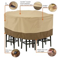 Classic Accessories Veranda Waterresistant 94 Inch Tall Round Patio Table Chair Set Cover Outdoor Table Cover