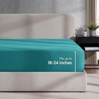 Nestl Teal California King Fitted Sheet Extra Deep Pocket Cal King Fitted Sheet Only 1800 Microfiber Fitted Bed Sheet Ultra S