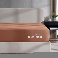 Nestl Rust Twin Xl Fitted Sheet Only Extra Deep Pocket Fitted Bed Sheet 1800 Microfiber Xl Twin Fitted Sheet Ultra Soft Fitte