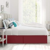 Nestl Red Heaven Bed Skirt Cal King Size Cal King Bed Skirt 14 Inch Drop Brushed Microfiber Bed Skirts Hotel Quality Pleat