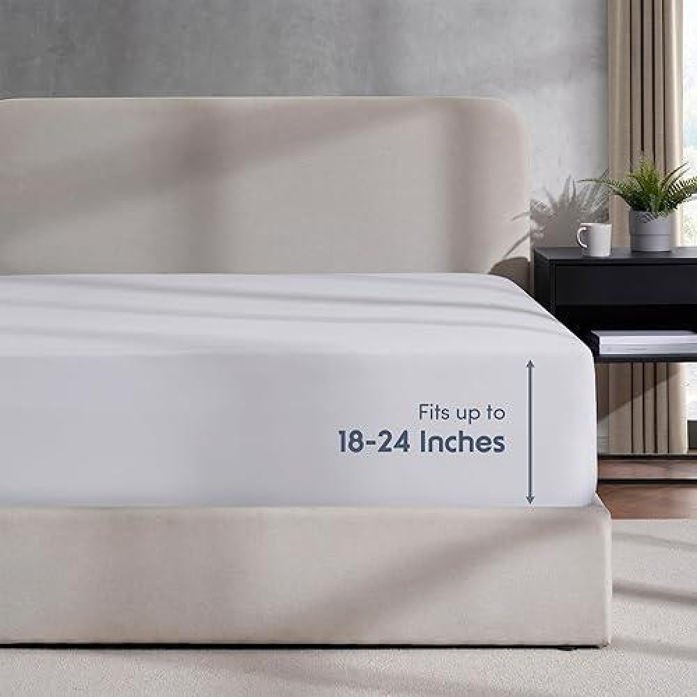 Nestl White Twin Fitted Sheet Kids Extra Deep Pocket Fitted Sheet Twin Size 1800 Microfiber Fitted Twin Sheet Only Ultra Soft