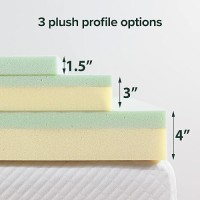 Zinus 15 Inch Green Tea Memory Foam Mattress Topper Pressurerelieving Layers Certipurus Certified Queen