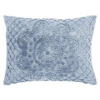 Better Trends chenille Bedspreads Set Queen Size Trevor collection Medallion Design in Blue Lightweight bedspreads 100 cott