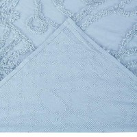 Better Trends chenille Bedspreads Set Queen Size Trevor collection Medallion Design in Blue Lightweight bedspreads 100 cott