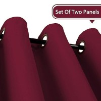 Hversailtex Thermal Insulated Blackout Curtains For Party Antique Copper Grommet Top Window Drapes Burgundy 52 W X 72 L