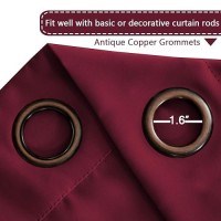 Hversailtex Thermal Insulated Blackout Curtains For Party Antique Copper Grommet Top Window Drapes Burgundy 52 W X 72 L