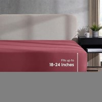 Nestl Burgundy California King Fitted Sheet Extra Deep Pocket Cal King Fitted Sheet Only 1800 Microfiber Fitted Bed Sheet Ult