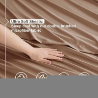 Nestl Rv Short Queen Sheets Set 4 Piece Bed Sheets For Rv Queen Size Bed Double Brushed Rv Size Sheets Hotel Luxury Taupe Sh