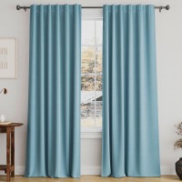 Turquoize Blackout Window Treatment Curtains Back Tab For Living Roombedroom Window Treatments Thermal Insulated Light Blocking