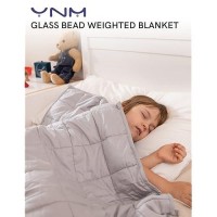 Ynm Kids Weighted Blanket - Heavy 100% Oeko-Tex Certified Cotton Material With Premium Glass Beads (Light Grey  36''X48'' 5Lbs)  Suit For One Person(~40Lb) Use On Twin Bed