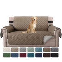 Hversailtex Reversible Loveseat Cover Water Resistant Furniture Protector For Dog Non Slip Couch Cover With Elastic Strap Washa