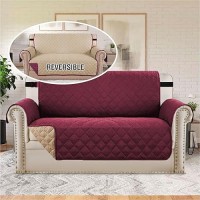 Hversailtex Reversible Loveseat Couch Cover For 2 Cushion Couch Loveseat Slipcover Loveseat Cover For Dogs Water Resistant Furn