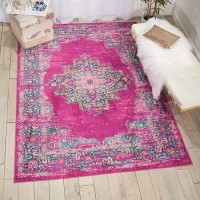 Nourison Passion Fuchsia 39 X 59 Area Rug Boho Traditional Easy Cleaning Non Shedding Bed Room Living Room Hallway