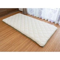 Fuli Japanese Futon Mattress, 100% Cotton, Foldable & Portable Floor Lounger Bed, Roll Up Sleeping Pad, Shikibuton, Made In Japan (White, Twin Xl)