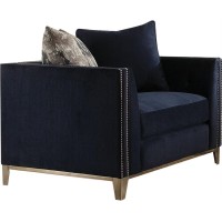 Acme Phaedra Chair with 2 Pillows in Blue Fabric