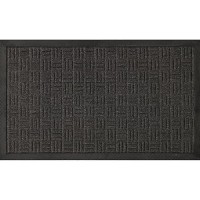 Indoor/Outdoor Hose-Wash Embossed Design Non-Slip Rubber 2X3 Modern Entryway Mat For Entryway  Patio  Backyard  Garage  24