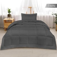 Utopia Bedding Twin Comforter Set Kids With 1 Pillow Sham  Bedding Comforter Sets  Down Alternative Grey Comforter  Soft And Comfortable  Machine Washable