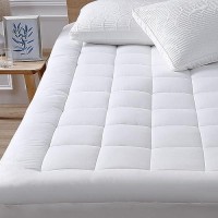 Twin Xl Mattress Pad Cover Pillow Top With Stretches To 18  Deep Pocket Fits Up To 8 -21  Cooling White Bed Topper (Down Alternative  Twin Xl Size)