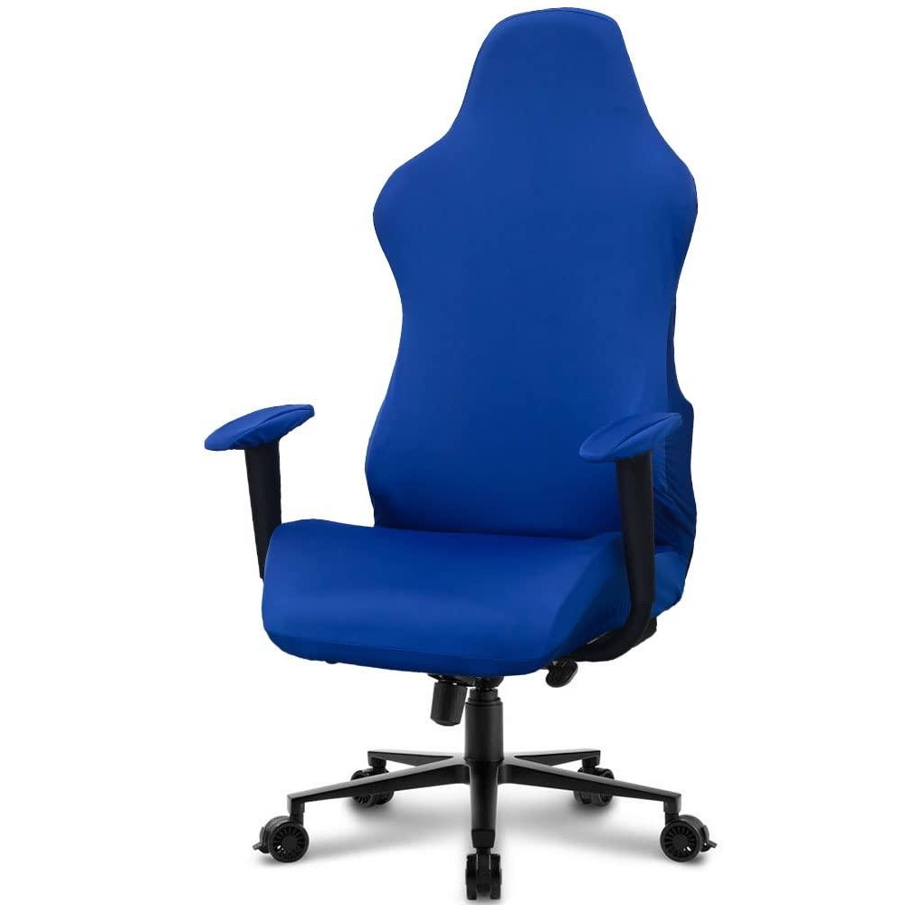 Deisy Dee Slipcovers Cloth Stretch Polyester Chair Cover For Reclining Racing Gaming Chair (Only Chair Covers) (Blue)