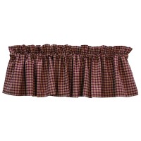 Cwi Gifts 14X72 Burgundy Plaid Valance