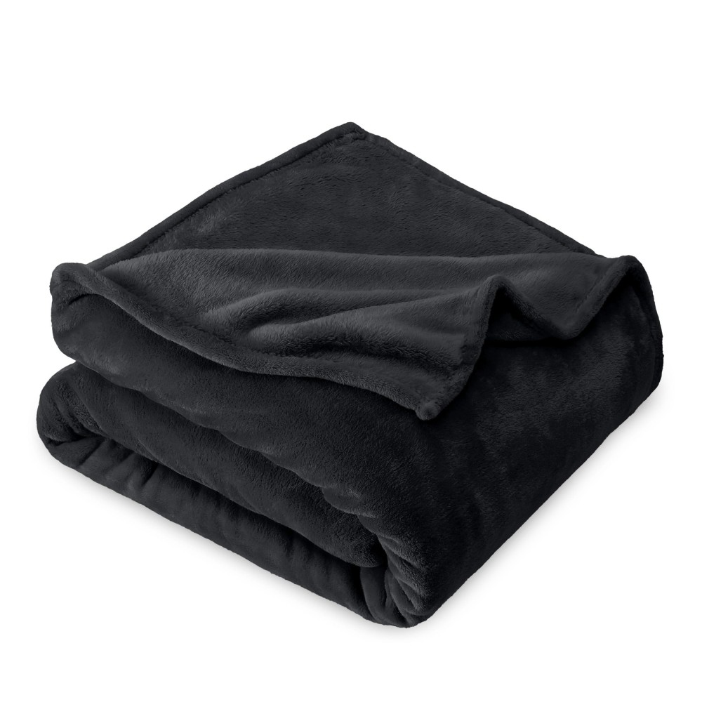 Bare Home Fleece Blanket King Blanket Black Lightweight Blanket For Bed Sofa Couch Movie Night Camping And Travel M