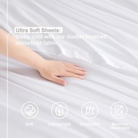 Nestl Full Xl Size Sheet Sets 4 Piece Full Xl Size Sheets Deep Pocket Hotel Luxury Extra Soft Breathable And Cooling Whit