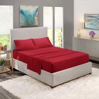 Nestl Full Xl Sheets Sets 4 Piece Full Xl Size Sheets Double Brushed Burgundy Red Sheets Hotel Luxury Full Xl Sheet Set Ext