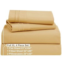 Nestl Full Xl Sheets Sets 4 Piece Full Xl Size Sheets Double Brushed Camel Gold Sheets Hotel Luxury Full Xl Sheet Set Extra