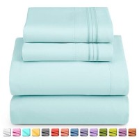 Nestl Full Xl Sheets Sets 4 Piece Full Xl Size Sheets Double Brushed Light Blue Sheets Hotel Luxury Full Xl Sheet Set Extra