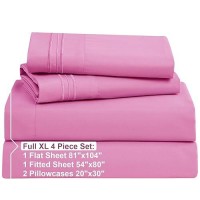 Nestl Full Xl Sheets Sets 4 Piece Full Xl Size Sheets Double Brushed Light Pink Sheets Hotel Luxury Full Xl Sheet Set Extra